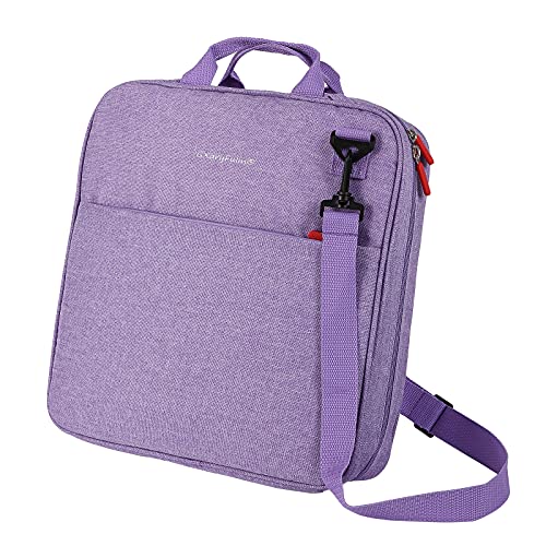 GXaryFulin Zipper Binder with Shoulder Strap & Handle, 3 O-Ring Binder for Office & School Supplies (2 inch, Purple)