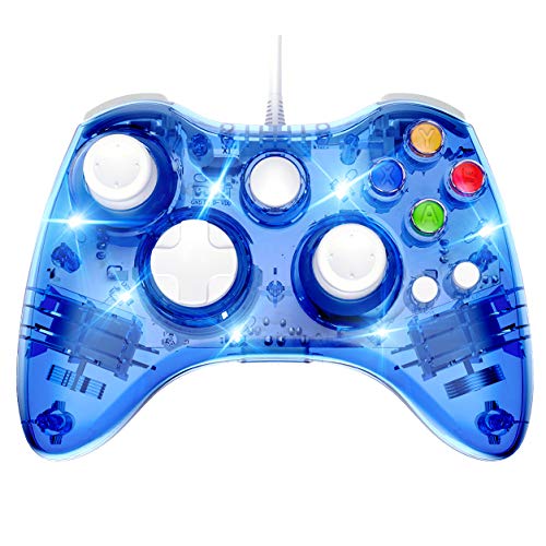 Wired 360 Controller Dual Vibrator Wired Gamepad Gaming Joypad, Blue - PAWHITS