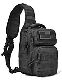 REEBOW GEAR Tactical Sling Backpack Rover Shoulder Sling Pack (Black)