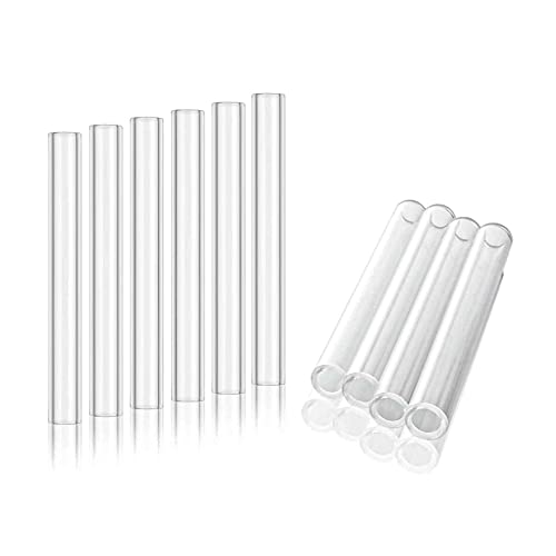 10 Pieces of Clear Glass Tubes 4 Inches Long 12mm OD 8mm ID 2mm Thick Wall Glass Borosilicate Blowing Tubing