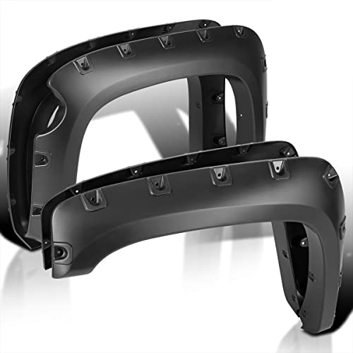 Spec-D Tuning 69" Short Bed Pocket Style Fender Flares Black Compatible with Chevy Silverado 1500 2007-2013