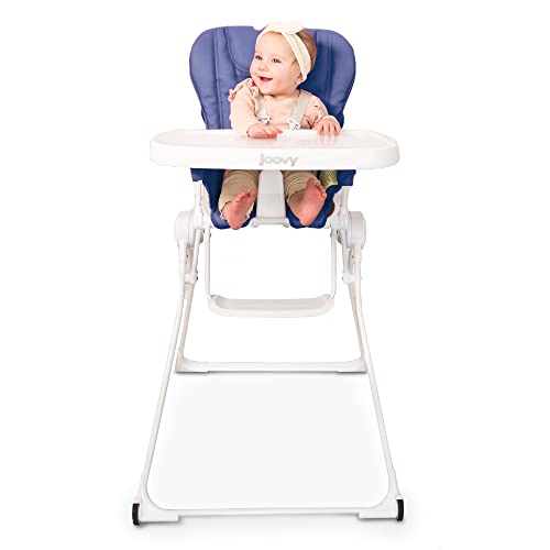 Joovy Nook NB High Chair, Newborn-Ready Reclinable Seat, Compact Fold, Swing Open Tray, Slate