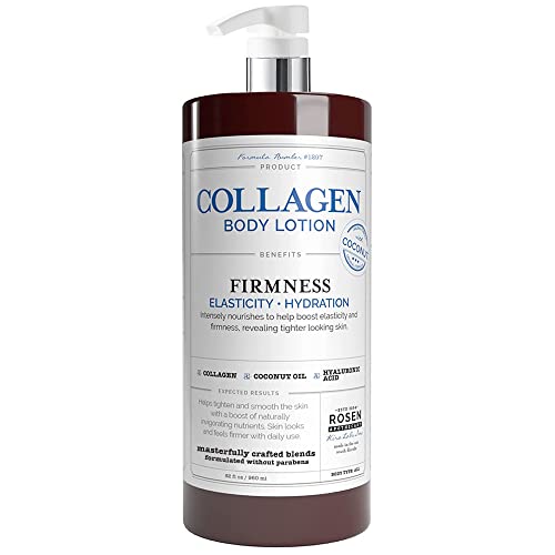 Rosen Apothecary Firming Collagen Body Lotion, Coconut Oil for Firm, Hydrated, Tighter Looking Skin, 960ml/32 fl oz