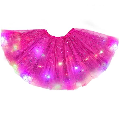 TWINKLEDE Women's Tutu Skirt LED Lights Glitter Ballet Costume Sparkle Tutu Skirts for Adult