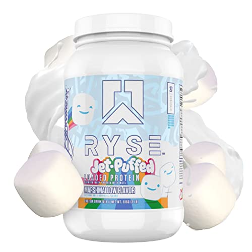 Ryse Loaded Protein Powder | 25g Whey Protein Isolate & Concentrate | with Prebiotic Fiber & MCTs | Low Carbs & Low Sugar | 27 Servings (Marshmallow)