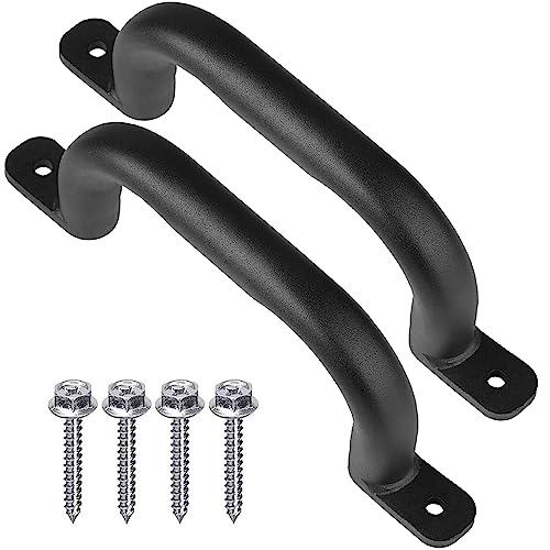 Purife 10'' Metal Playground Safety Handles Black (Pair-500LBS), Playground Grab Handles, Kids Playset Handles, Hand Grip Bar for Playhouse,Treehouse, Jungle Gym, Climbing Frame, Swing Set Accessories