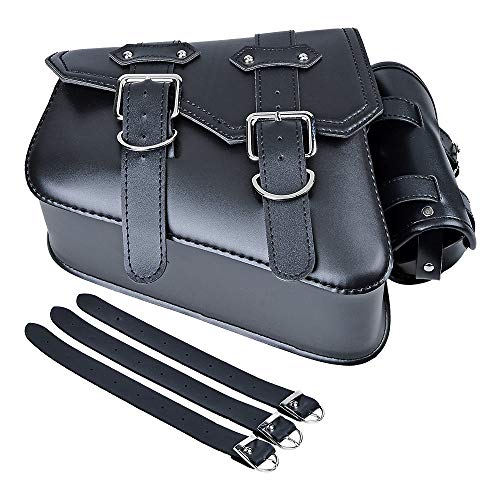 Motorcycle Solo Saddle Bag + Pannier Storage Compatible with Harley Sportster XL883 XL1200 (Left Side)