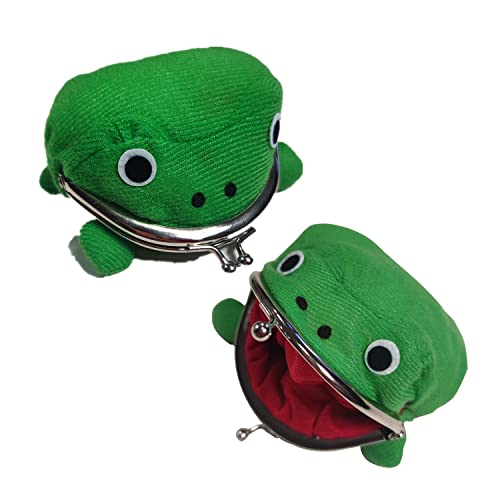 ScleraGo 2pieces Soft Frog Money Box Animal Purses Cartoon Small Coin Wallet Cosplay Coin Holder for Teens Funny 3225