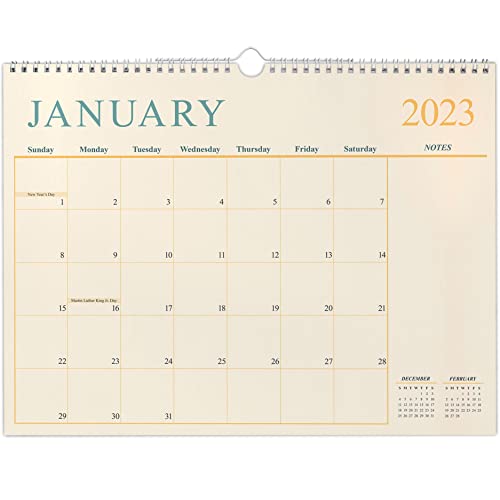 COOLENDAR 2023 Wall Calendar, Monthly Calendar 24 Months from January 2023 to December 2024, Hanging Calendar 2023 for Wall, Monthly Planner 2023-2024, 2023 Desk Calendar with Large Occasions (IVR2)