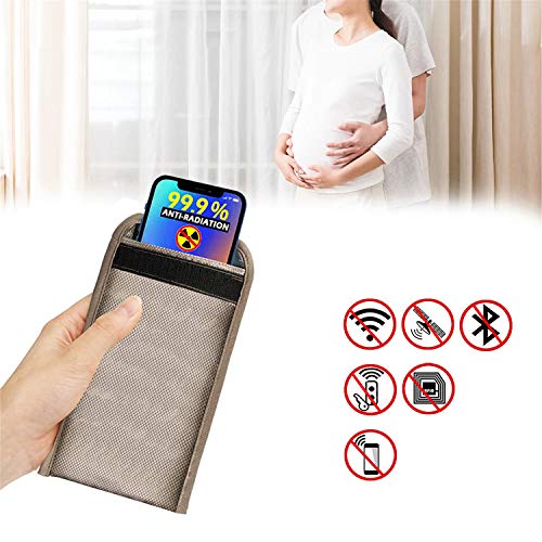 HOMERIT Cell Phone Anti-Radiation Sleeve Faraday Bag Pregnant Phone Rf Signal Shielding Blocker 5G GPS EMF RFID Signal Blocking Bag Car Key Wallet Security Pouch Privacy Protection (A), 20x10cm