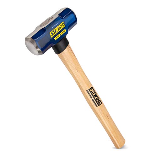 Estwing 4-Pound Hard Face Sledge Hammer for Demolition / Stake Driving, 50-55 HRC, 16-Inch Hickory Handle, Ergonomic Grip, Durable Construction