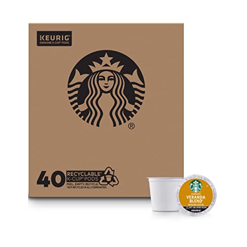Starbucks Light Roast K-Cup Coffee Pods  Veranda for Keurig Brewers  1 box (40 pods)