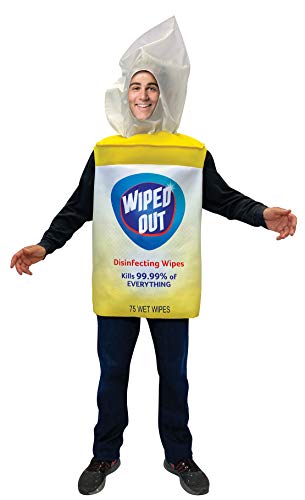 Rasta Imposta Wiped Out! Disinfecting Sanitizer Wipes Costume Gag Gift Funny Replica Womens Mens Dress Up Cosplay Party Costumes, Adult One Size