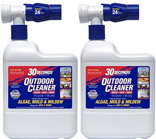 30 SECONDS Outdoor Cleaner Hose End Sprayer | 2 Pack | House Vinyl Siding Deck Fence Patio & More