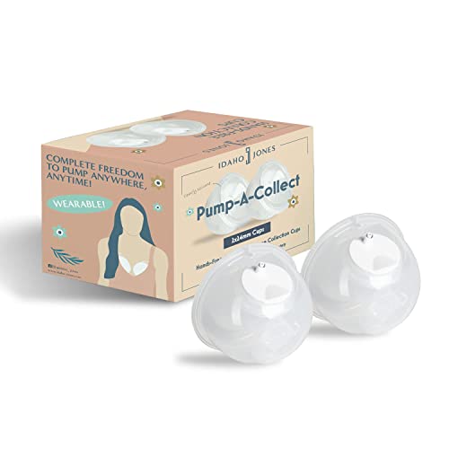 Hands-Free Wearable Universal Breast Milk Collection Cups Silicone Flanges (2x24mm), Pump-A-Collect  Idaho Jones Breastmilk Container Cups (Freemie, Spectra, Caracups, Legendairy Imani i2)