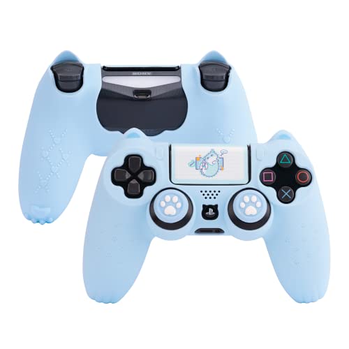GeekShare Cat Paw PS4 Controller Skin Anti-Slip Silicone Skin Protective Cover Case for Playstation 4 DualSense Wireless Controller - Blue