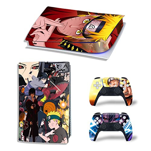 The Console Wrap Compatible with PS5 Console Skin and Controller Skins Set, Skin Wrap Decal Sticker Digital Edition, Anime Decal Kit