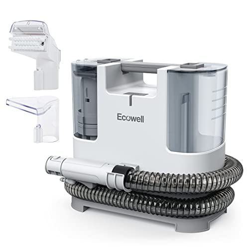 ECOWELL Portable Carpet Cleaner Machine, Spot Cleaner Lightweight Multifunctional Wet Dry Sofa Cleaner Machine with Brushes, Separate Tank Compact Design for Sofa, Carpet, Car and Pet Pads, WDV01