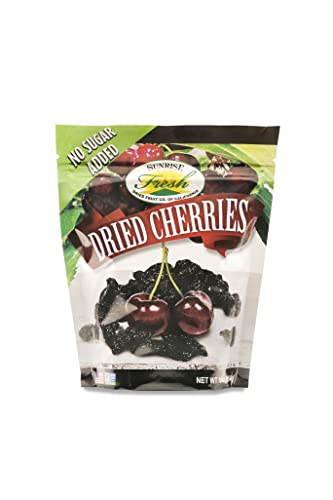 Sunrise Fresh Dried Fruit - Dried Dark Sweet Cherries - All-Natural, Unsweetened, No Added Sugar, Resealable Snack, 1lb Bag