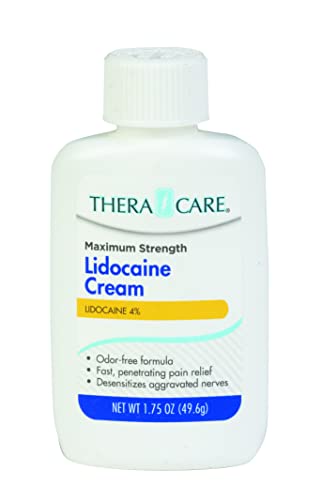 Thera Care Maximum Strength Lidocaine Cream | Numbs Away Pain | Long-Lasting Relief | Non-Greasy | 1.75 Oz