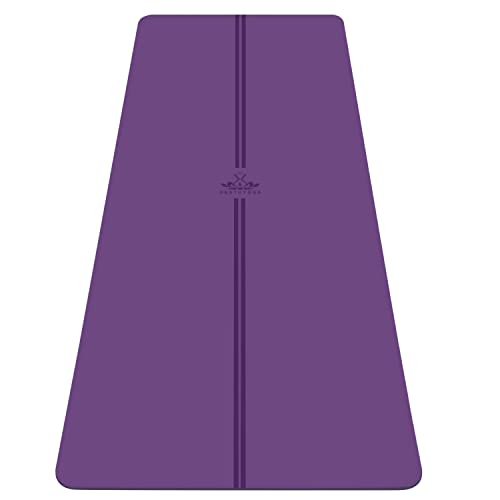 Heathyoga ProGrip Non Slip Yoga Mat with Alignment Lines, Revolutionary Wet-Grip Surface & Eco Friendly Material, Perfect for Hot Yoga and Bikram, 72X26 Violet