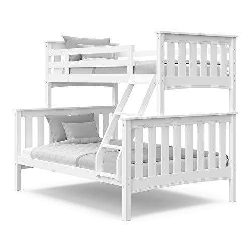 Thomasville Kids Winslow Twin Over Full Bunk Bed (White)  Converts to Separate Twin Size and Full Size Beds, Solid Hardwood, Full Length Safety Rails on Top Bunk, Sturdy Ladder, Non-Toxic Finish