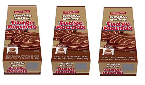 Little Debbie Large Sized Double Decker Rounds, Individually Wrapped (Fudge, Pack of 18)