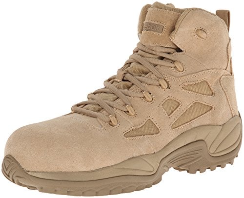 Reebok mens Rapid Response Rb Safety Toe 6" Stealth With Side Zipper Military Tactical Boot, Desert Tan, 9 US