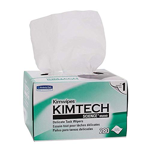B0013HT2QW Kimtech Science KimWipes Delicate Task Wipers; 4.4 x 8.4 in. (11.2 x 21.3cm); 1-ply 286 Count