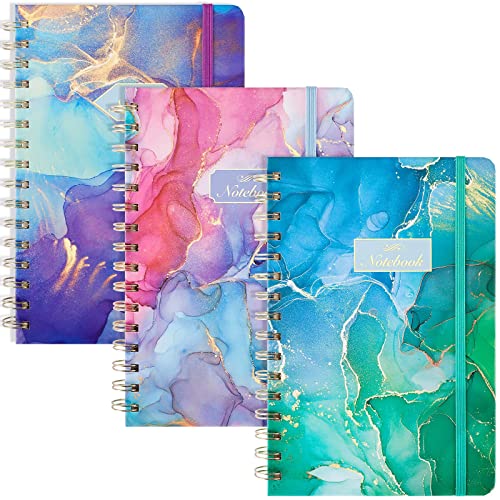 EOOUT 3 Pack A5 Spiral Notebook, Hardcover Spiral Journal, 5.5 x 8.3 Inches, 100GSM Thick Paper, 80 Sheets College Ruled, for School Office Home Gifts