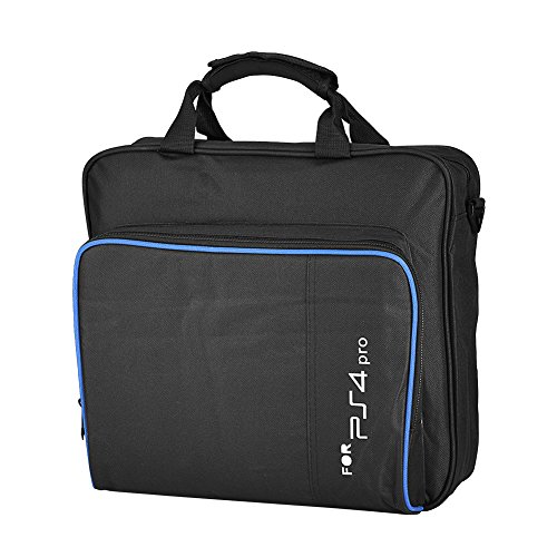 Zerone Portable Carrying Bag Travel Shoulder Bag Storage Case for PS4 Pro Black
