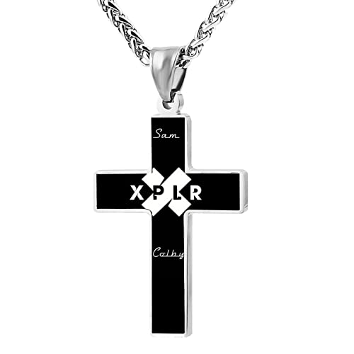 DHCUTE Sam Xplr Colby Necklace Fashion Cross Pendant Religion Faith Unisex Neck Chain Hip Hop Style Cool Choker