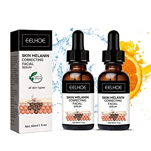 2PCS EELHOE Melanin Correcting Facial Serum, Dark Spot Correcting Glow Serum, Mild and Not Stimulating for Any Part