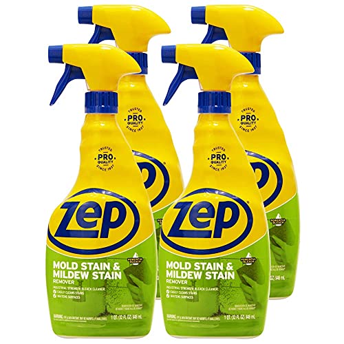 Zep Mold Stain and Mildew Stain Remover - 32 Ounce (Pack of 4) ZUMILDEW32 - Professional Strength No Scrub Formula