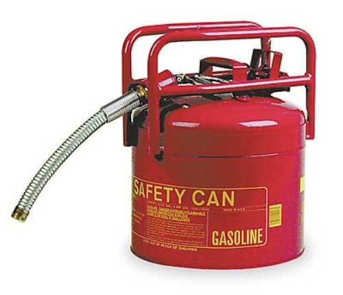 Eagle 1215-SX5 Red Galvanized Steel Type II DOT Transport Gas Safety Can with 5/8" Spout, 5 gallon Capacity, 15.75" Height, 12.5" Diameter