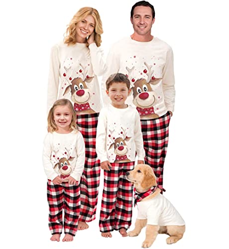 WephuPSho Family Christmas Pjs Matching Sets Baby Christmas Matching Jammies for Adults and Kids Holiday Xmas Sleepwear Set-Kid(Style A, 8T)