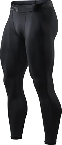 TSLA Men's Compression Pants, Cool Dry Athletic Workout Running Tights Leggings with Pocket/Non-Pocket, Hyper Control Pants Black, X-Large