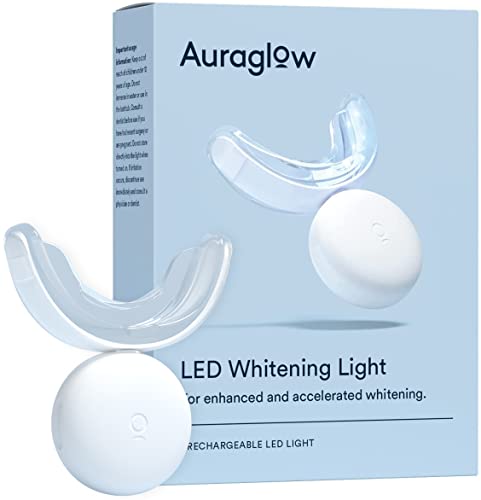 Auraglow Teeth Whitening LED Light, 10X More Powerful LED Light, Accelerate Whitening Results, Rechargeable LED Light, 16 LED Bulbs