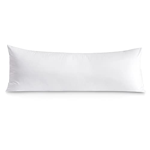 100% Cotton Body Pillow Cover, 800 Thread Count 21x54 Soft Breathable Long Body Pillow Pillowcase, White