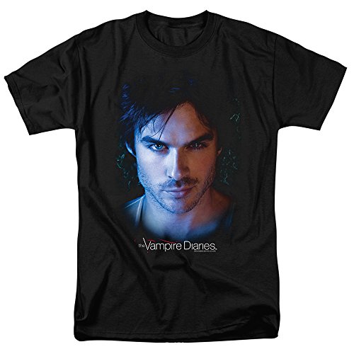 Popfunk The Vampire Diaries Damon Ian Somerhalder T Shirt & Stickers (Large) Black
