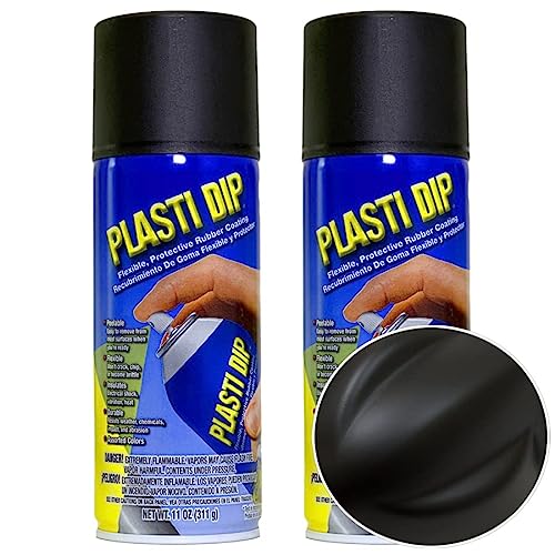 DipYourCar Plasti Dip Automotive Peelable Paint Aerosol - Black (2-PACK) Includes DYC Expert Product Support