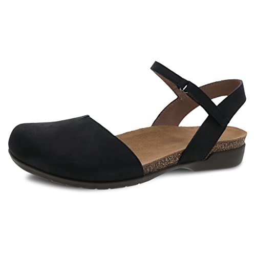 Dansko Rowan Sandal for Women  Memory Foam and Cork Footbed for Comfort and Arch Support  Lightweight Rubber Outsole for Long-Lasting Wear  Versatile Casual to Dressy Footwear Black 6.5-7 M US