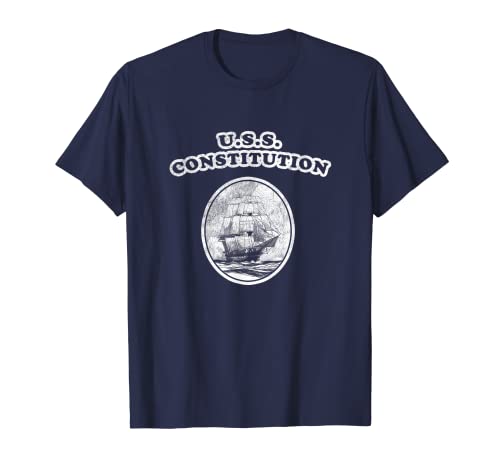 Retro USS Constitution T-Shirt by Turbo Volcano