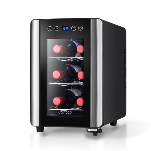 Jointco Thermoelectric Cooler 6 Bottle, Freestanding Wine Cooler, 41F-64F, For Red & White Wine