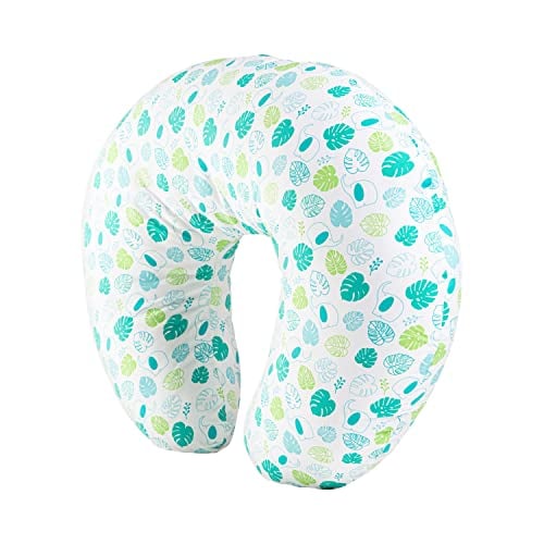 Dr. Brown's Breastfeeding Pillow with Removable Cover for Nursing Mothers, Machine Washable, Cotton Blend, Green