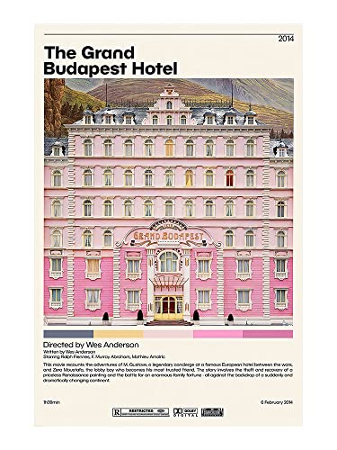 The Grand Budapest Hotel Poster Movie Posters Canvas Art Picture Print Modern Family Bedroom Aesthetic Decor 12x18inch(30x45cm)