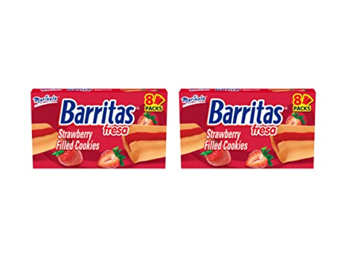 Marinela Barritas Fresa Strawberry Soft Filled Cookie Bar 2 Pack 16 Count