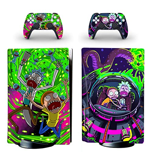 GaeErFut Anime P-S5/Play-station Protectors Skins Cover,P-S5/Play-station Disc Edition Console Controller Skins Cover Protectors,Durable, Scratch Resistant, Bubble-Free Stickers Protectors Accessories for P-S5