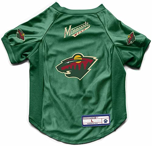 Littlearth NHL Minnesota Wild Stretch Pet Jersey for Large Dogs, Team Color, Big Dog