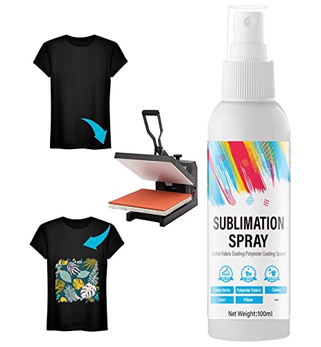 Sublimation Spray for Cotton Shirts, Sublimation Coating Spray, Including All Fabric, Mugs, Carton, Canvas, Quick Dry & Super Adhesion, Waterproof, High Gloss Vibrant Colors, Limited Edition, 100ml